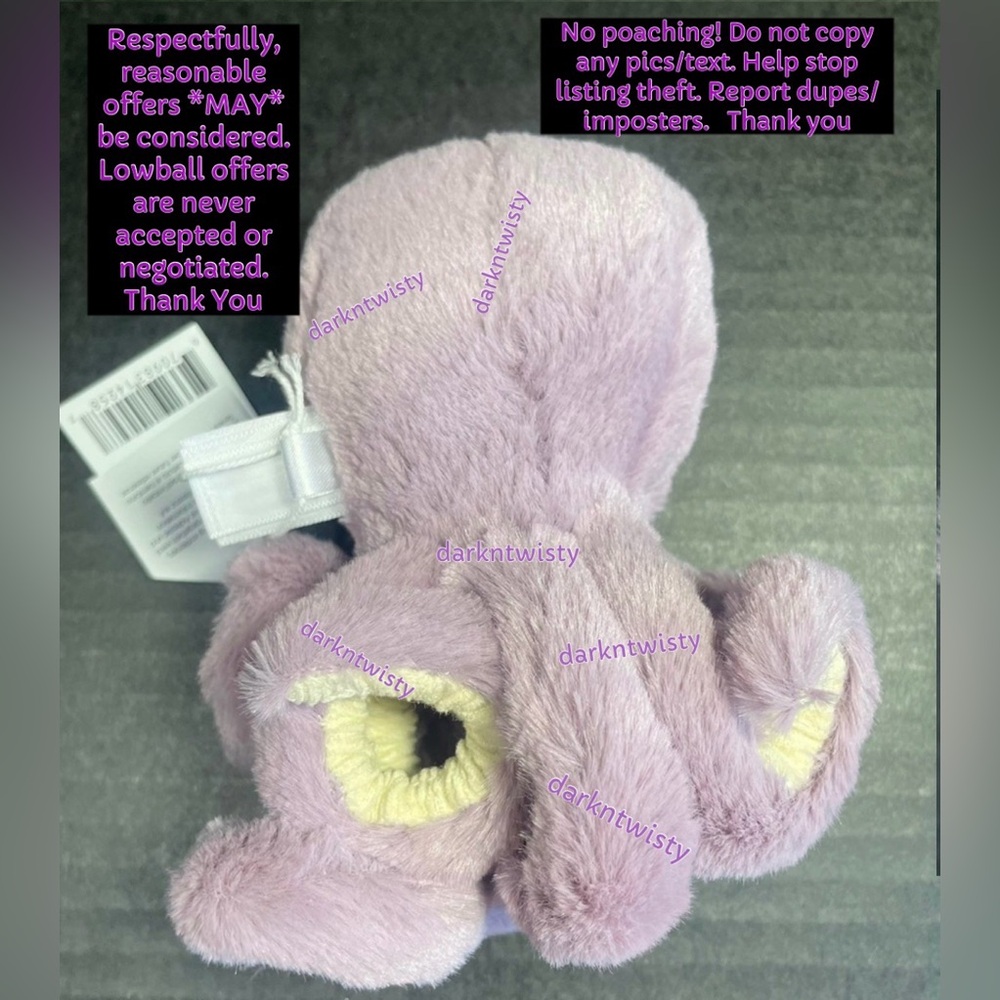 BNWT JELLYCAT BABY/TINY MAYA OCTOPUS 1 OWNER AUTHENTIC SALES RECEIPT - Picture 5 of 12